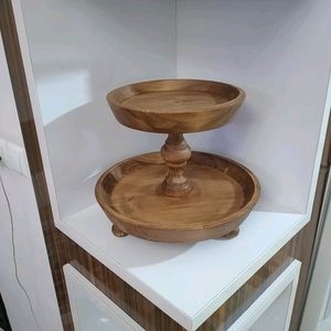 Round Natural Wooden <b>Cake</b> Stand For <b>Wedding</b> <b>Cake</b> Display And Dessert Table Decoration For Special Events - Product Image 1