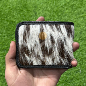 Luxury Hair On Cowhide Leather Wallet Mens Money Purse Handmade Natural Pattern <b>Slim</b> Bifold <b>Card</b> <b>Holder</b> - Product Image 1