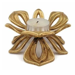 Gold Flower Metal Candle Holder <b>Tea</b> Light Candle <b>Stand</b> Decorative Tabletop Tray for Wedding Christmas Home Decor - Product Image 1