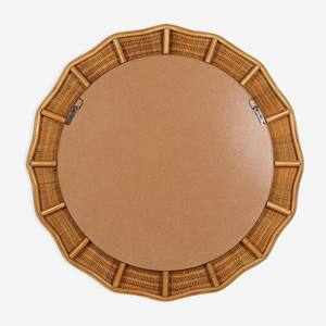 Miroir mural rond en rotin tressé à la main avec bord festonné, cadre naturel décoratif, décoration intérieure, vente en gros, fournisseur écologique - Product Image 3