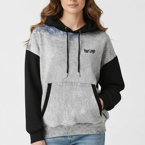 Custom Acid Wash Pullover Hoodie Oversized Two Tone Fleece <b>Sweatshirt</b> <b>Vintage</b> Style Heavyweight Streetwear Hoodies - Product Image 1