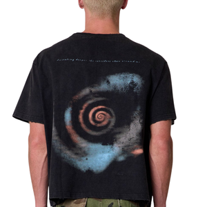 T-shirt homme col rond manches courtes, motif tête de mort devant et spirale au dos, coupe ample, streetwear, vente en gros, personnalisable OEM, en jersey de coton - Product Image 4