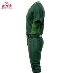 Conjunto de Uniforme de Béisbol Verde para Hombre con Ribete Amarillo Neón y Número 33, Material de Poliéster Transpirable para Adultos - Product Image 3