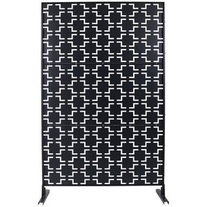 76\" H by 48\" W Indoor/Outdoor Freestanding Metal Privacy <b>Screen</b> <b>Decorative</b> Divider for Deck Balcony for Privacy Outdoor Living - Product Image 2