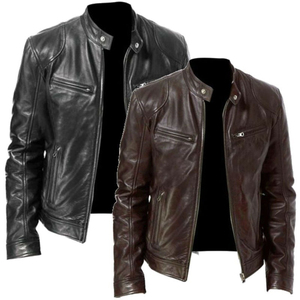 Most Selling Genuine Leather Coated Woven Stand Collar Men's <b>Slim</b> <b>Fit</b> Breathable High Quality Comfortable Stylish Hooded Front - Product Image 5
