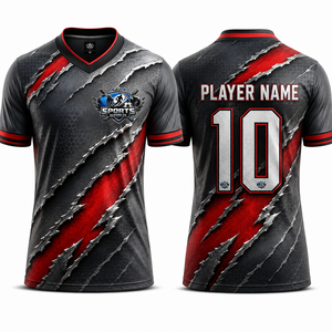 Camiseta de Fútbol Personalizada de Primera Calidad, Tejido Elástico de Poliéster, Absorbe la Humedad, Transpirable y Ligera - Product Image 2