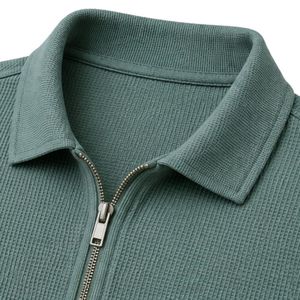 Camiseta Polo de Punto Tipo Waffle Verde Salvia Personalizada para Hombre, Transpirable, de Manga Corta, Informal, para Golf, Tenis, Ropa de Verano - Product Image 5