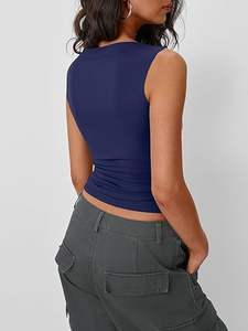 เสื้อกล้ามสายเดี่ยวแบบมีซับในสองชั้นสำหรับผู้หญิง สายปรับได้ ไม่มีแขน - Product Image 2