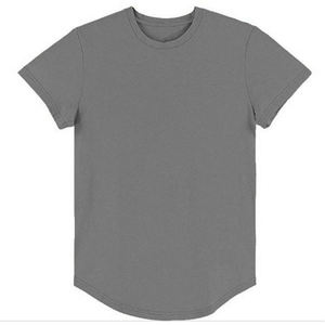 Custom Logo ODM Men's Cotton Twill Stand Collar Short Sleeve Comfortable Daily Style Solid Color T-Shirt - Product Image 2