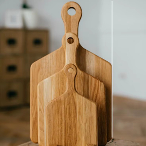 Planche à découper en bois massif d'acacia, design classique, toutes tailles, antidérapante, avec poignée facile à saisir, pour usage domestique, planche à découper combinée - Product Image 1