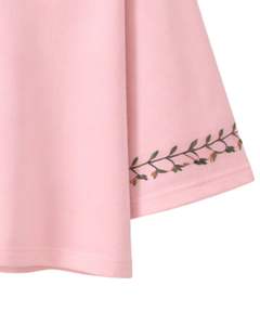 เสื้อยืดครอปผู้หญิงสีชมพูอ่อน ปักลายดอกไม้ แขนสั้น สไตล์ลำลอง แฟชั่น ผ้าคอตตอนผสม เนื้อนุ่ม เสื้อผู้หญิงสำหรับฤดูร้อน ขายส่ง - Product Image 6