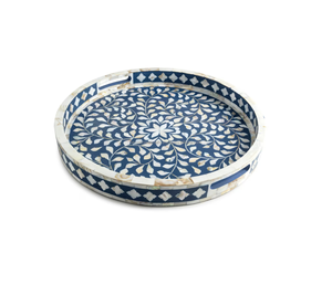 Plateau de service rectangulaire en bois naturel artisanal avec incrustations d'os pour la maison, les restaurants, les hôtels, en provenance d'Inde. - Product Image 5