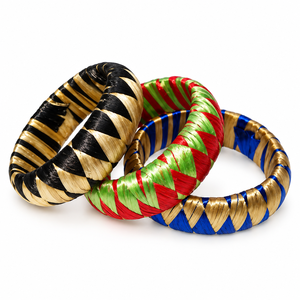 Ensemble de 2 bracelets en résine faits à la main, bleu et jaune, couleur unie, bijoux de mode, vente en gros, OEM, ODM - Product Image 4