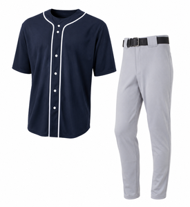 Conjunto de Uniforme de Béisbol Personalizado, Jersey con Botones y Pantalones, Venta al Por Mayor, Ropa de Béisbol Sublimada para Equipos, Fabricante OEM - Product Image 1