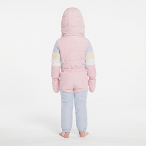 Mono de Nieve para Bebés Niñas, Diseño Color Block, con Capucha y Cremallera, Aislamiento Sintético, Impermeable, Ropa de Invierno para Bebés y Niños Pequeños - Product Image 2
