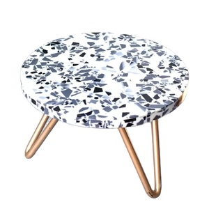 artisanal Wood Inlay &<b>Epoxy</b> <b>Resin</b> Cake Stand Stylish Metal Base Dessert Display for Celebration Festive Gatherings & Home Decor - Product Image 4