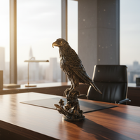 Décoration de bureau à domicile, sculpture d'aigle en fer forgé traditionnelle, moderne, antique, de luxe, sur mesure, 100% forgée à la main, finition bronze, métal