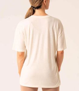 Camiseta de Manga Corta con Cuello Redondo para Mujer, 100% Algodón Jersey, Corte Holgado, Color Sólido, Talla Grande, para Todas las Temporadas - Product Image 2