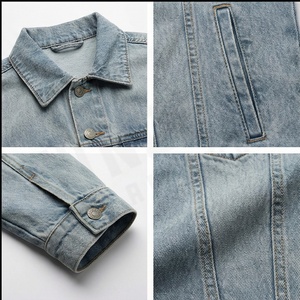 Veste en jean personnalisée Premium Quality Vintage Terry pour homme Style Hip Hop Respirant Logo avant Hiver - Product Image 4