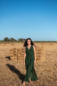 Vestido de Algodón Verde Ligero de Goa, Tendencia 2026, con Espalda Descubierta y Aberturas Laterales, Vestido de Verano Cómodo para Mujer - Product Image 4