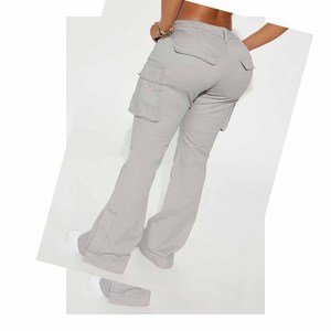 Streetwear Big Pocket <b>Cargo</b> Pants Trousers for Ladies Women <b>Wide</b> <b>Leg</b> Green Casual Pants Low Waist Baggy Women's Trousers - Product Image 6