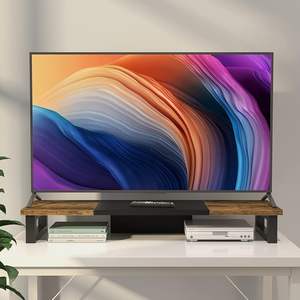 Support d'écran en acrylique à 2 niveaux, support de table polyvalent pour 2 moniteurs, salon, ordinateur portable, imprimante, rangement TV - Product Image 3