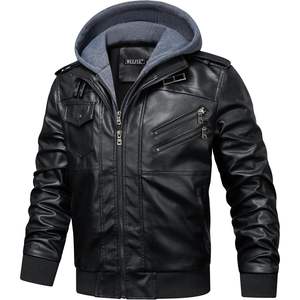 Chaqueta de Cuero Genuino para Hombre 2025, Talla XS, Cierre de Cremallera, Corte Entallado, con Solapa, Tinte Liso, Cuero Sintético, Suministro ODM - Product Image 4