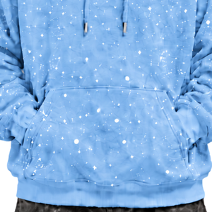 Sweat à capuche pour homme en molleton épais, coupe décontractée, imprimé galaxie bleu ciel, style streetwear, avec cordon de serrage - Product Image 6