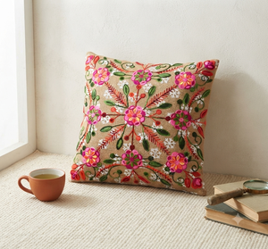 Housse de coussin en coton brodée de fleurs, confortable, 45x45 cm, pour la décoration de la maison et de l'hôtel, achat en gros directement auprès du fournisseur - Product Image 2