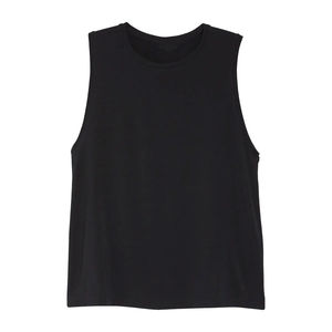 Chaleco Deportivo sin Mangas para Mujer, de Algodón/Poliéster, Secado Rápido, Ecológico, Color Sólido, para Yoga, Top Deportivo, Tela Jersey Personalizada para Correr - Product Image 1