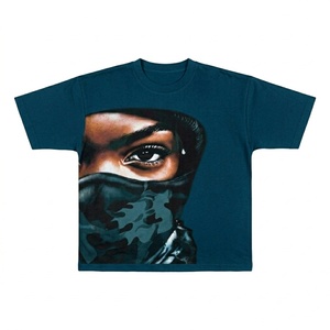 Men's Vintage T-Shirt 275gsm Short Sleeve Acid Washed Cotton Solid Anti-Pilling New Trendy <b>Blank</b> Design 100% Cotton - Product Image 1