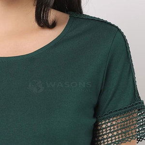 Camiseta de Punto Casual de Verano para Mujer, Diseño 2026, Alta Calidad, 100% Algodón, Transpirable, de Secado Rápido, Manga Corta, WASONS - Product Image 4