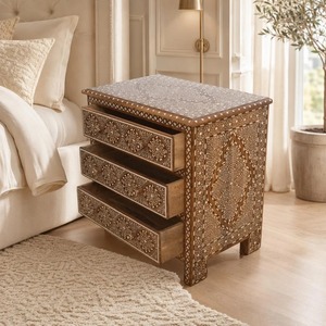 Table basse en os incrusté fait main de qualité supérieure avec finition mosaïque décorative, meuble de luxe pour l'intérieur moderne de la maison, à vendre - Product Image 4