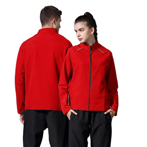 Veste bomber coupe-vent unisexe bleu marine pour homme, logo sur le devant, col montant, fermeture éclair, style sportif, coupe régulière, matière polyester, automne - Product Image 2