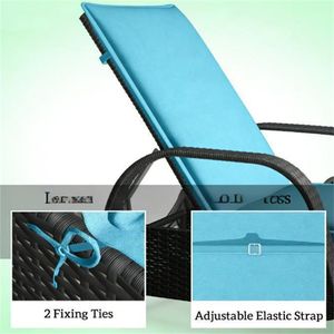 Set di Cuscini Pieghevoli Reclinabili a 2 Pezzi Blu Chiaro per Esterni - Solo Cuscino - Product Image 4