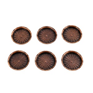 Wholesale Pure Copper Drink Coasters <b>Round</b> Polished Metal Cup Coaster <b>Set</b> Eco-Friendly Heat Resistant <b>Table</b> Mat Customized Logo - Product Image 2