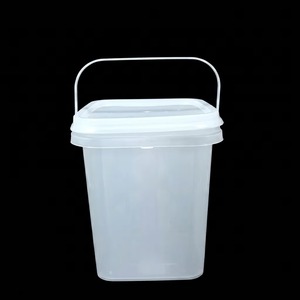 Seau carré en plastique blanc de 10 L, seau durable avec poignée et couvercle, pour le stockage de l'eau et les applications industrielles - Product Image 1