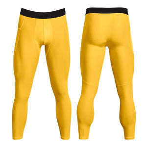 Pantalones de Compresión para Hombre, Ecológicos, Elásticos, de Spandex y Poliéster, Ajustados, Cintura Elástica, Tejido Ligero, Proveedor OEM Personalizado - Product Image 2