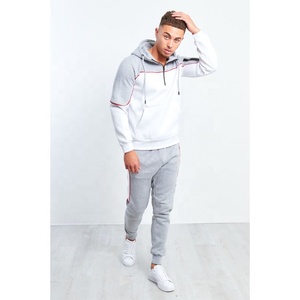 Conjunto de chándal con logotipo personalizado hecho de fábrica, conjunto de chándal de lana de algodón 100%, chándal de invierno de dos piezas de gran tamaño para hombre - Product Image 2