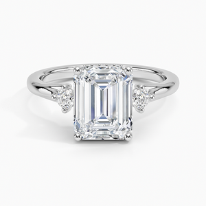 BOJ <b>Ring</b> 078 Emerald Cut 925 <b>Silver</b> Halo Prong Stone <b>Solitaire</b> Diamond <b>Ring</b> 2ct D Color VVS1 Moissanite GRA Certified Low Price - Product Image 1