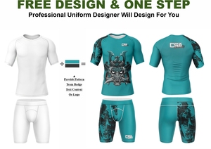 ชุดรัดกล้ามเนื้อผู้ชายลายพิมพ์ซับลิเมชั่น ดีไซน์ทันสมัย คุณภาพเยี่ยม เนื้อผ้าระบายอากาศได้ดี แขนยาว ชุดแรชการ์ด MMA - Product Image 2