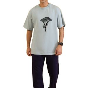 Camisetas Casuales de Manga Corta para Hombre, Talla Grande, 100% Algodón, de Alta Calidad, con Logotipo Personalizado, Servicio OEM, Transpirables, 220g - Product Image 1