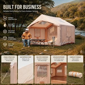 Tente familiale 7.5 de fabrication chinoise ㎡   Tente de <span class=keywords><strong>camping</strong></span> classique imperméable pour l'extérieur, tente de <span class=keywords><strong>camping</strong></span> gonflable portable sans installation à <span class=keywords><strong>vendre</strong></span> - Product Image 1