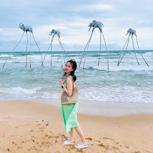 Bolso de paja hecho a mano para mujer, bolsa tejida de algas marinas para vacaciones de verano para niña y mujer, venta al por mayor - Product Image 2