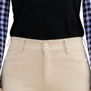 Pantalon d'équitation beige pour femme, taille haute, extensible, avec grip aux genoux, pour entraînement, compétition, sport et usage décontracté - Product Image 6