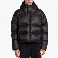 Manteau d'hiver long matelassé pour homme, style urbain, avec capuche et patchwork, en nylon écologique de qualité supérieure, logo frontal, marque privée, livraison rapide