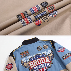 Veste de course unisexe en coton respirant, style NASCAR, entièrement brodée, poids lourd, personnalisable OEM, vente en gros premium - Product Image 4