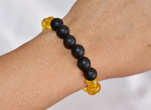 สร้อยข้อมือหินลาวาเกรดสูงประดับซิทริน เครื่องประดับแฟชั่น - Product Image 2