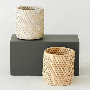 Estuche para lápices de ratán trenzado, de la más alta calidad, recipiente natural para guardar bolígrafos y pinceles. - Product Image 4