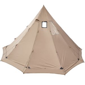 Tenda Tipi Portatile per 4-6 Persone con Apertura per Stufa, Leggera e Impermeabile in Tela, per Campeggio in 4 Stagioni - Product Image 5